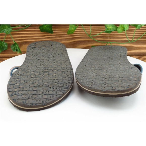 Sanuk Size 9 M Brown Flip Flop Leather Men Shoes - Picture 7 of 7